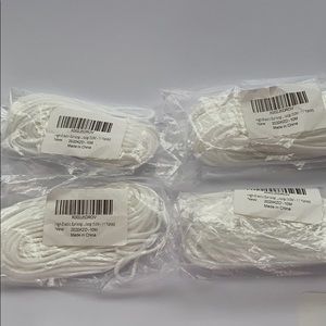 New 4 pks white elastic cord string for ear loop masks or string arts and crafts